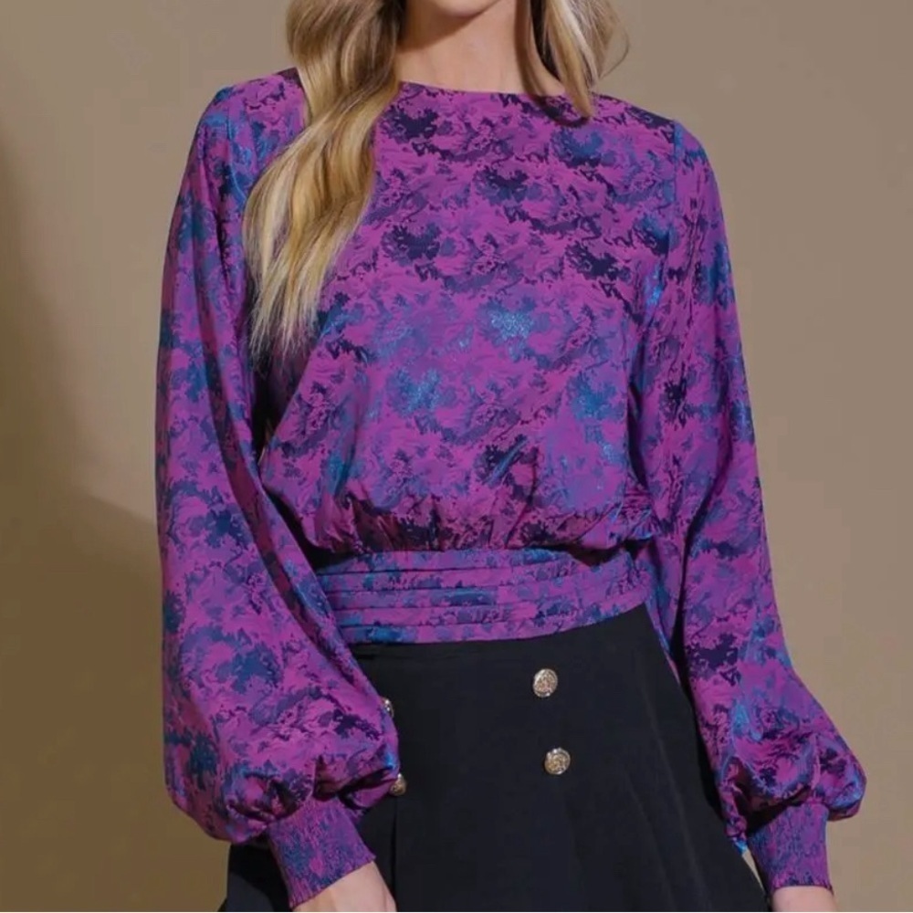 Flying Tomato Purple Pink Printed Blouse